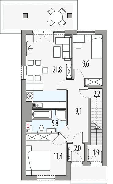 План 1 этажа дома DFG-5424-33 План 1 этажа дома DFG-5424-33